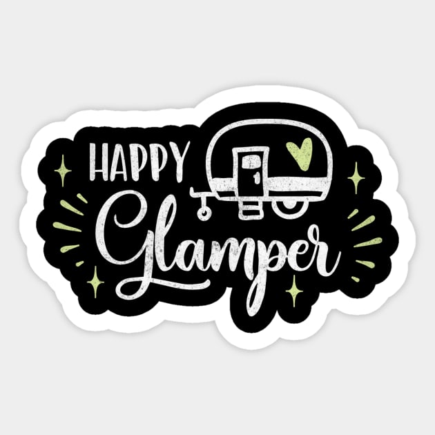 Happy Glamper Camper Sticker by Teewyld